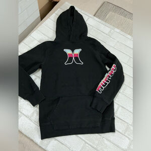 Hurley Kids Black Hoodie with Red and White Logo